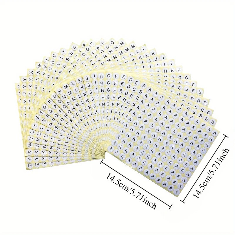 26 Sheets A–Z Alphabet Stickers – Round Peel & Stick Labels Alphabet Label Stickers Babs