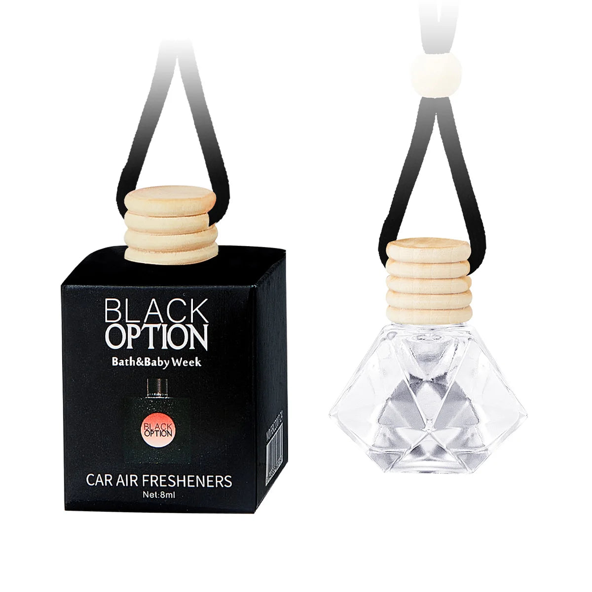 Perfume Bottle Car Air Freshener – Long-Lasting Fragrance Car Air Freshener Babs BLACK OPTION
