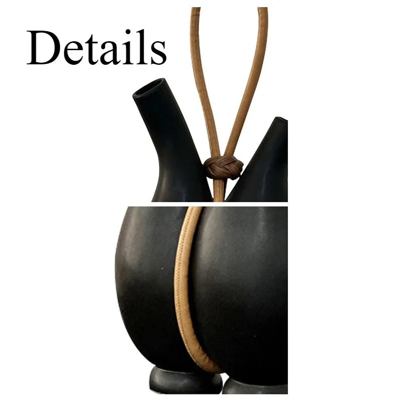 Modern Luxury Rope Resin Decorative Vase – Black 43cm Decorative Vase Babs