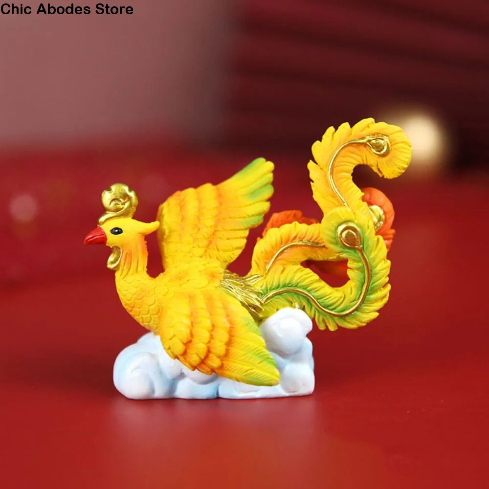 Resin Dragon & Phoenix Ornament – Chinese New Year Cake Decor Resin Figurine Babs