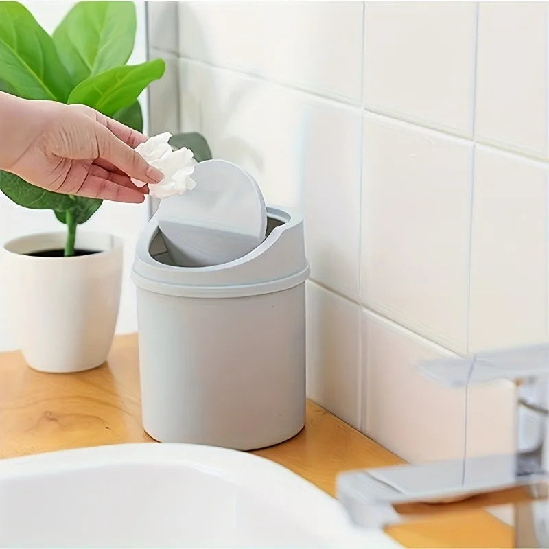 Mini Desktop Trash Can with Lid – Compact Tabletop Waste Bin Desktop Trash Can Babs