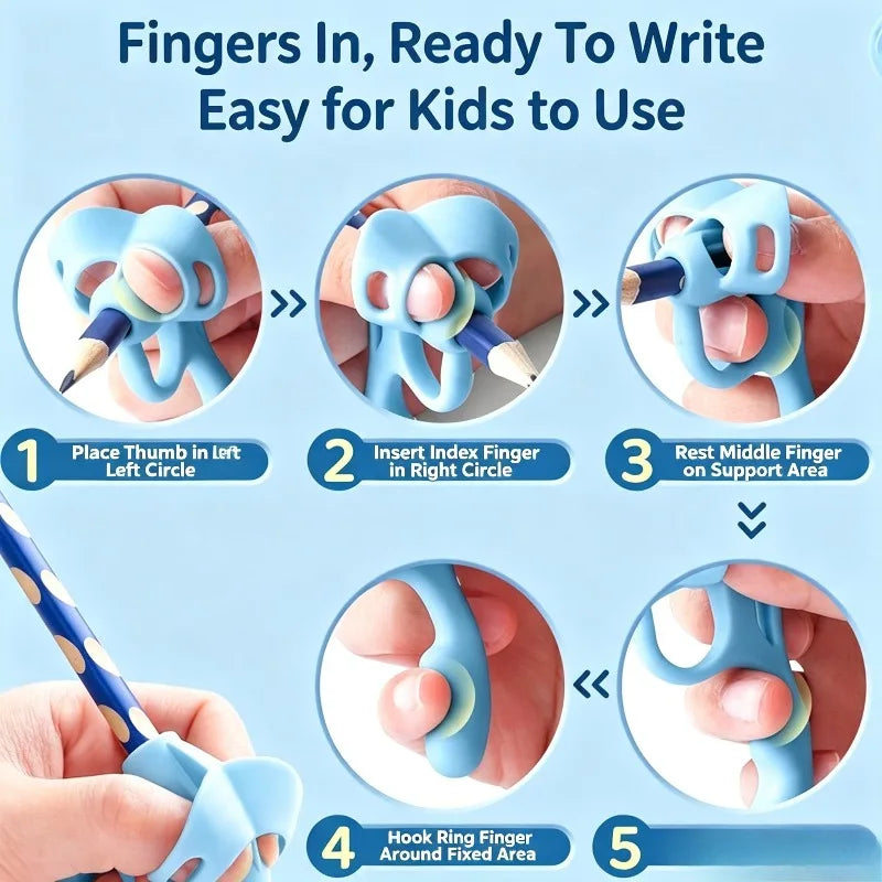 Five Finger Pencil Grip Corrector for Kids Writing Training Pencil Grip Trainer Babs