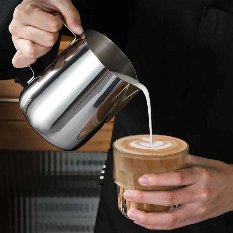 Stainless Steel Milk Frothing Pitcher – Latte & Espresso Milk Frothing Pitcher Babs