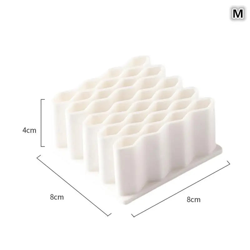 Silicone Wave Pen Holder | Desktop Brush & Pencil Organizer Desktop Pen Organizer Babs Medium White