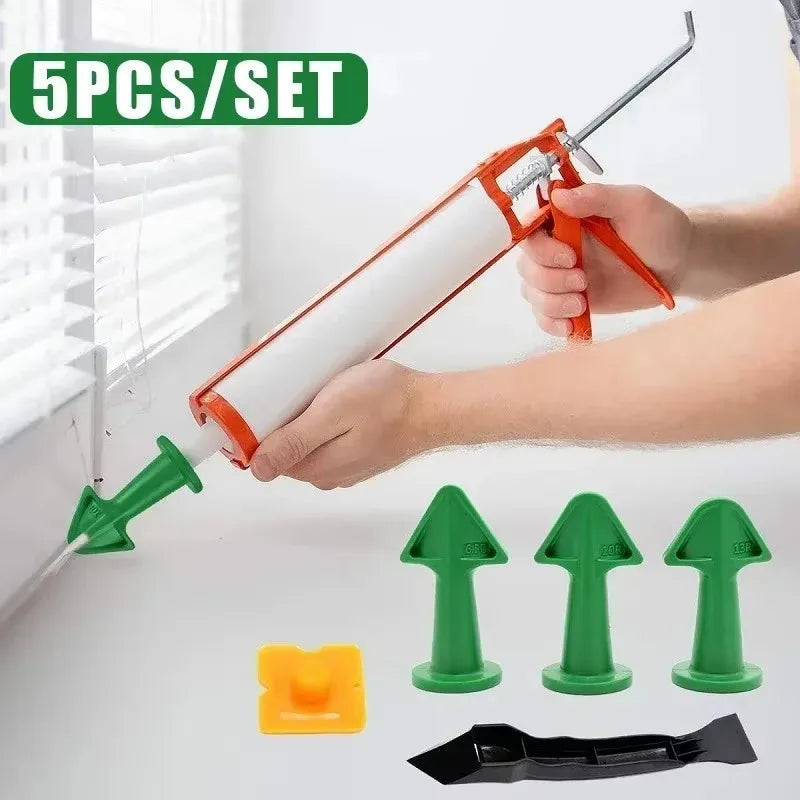 5-Piece Caulking Nozzle Applicator & Silicone Finishing Tool Set Caulking Tool Set Babs