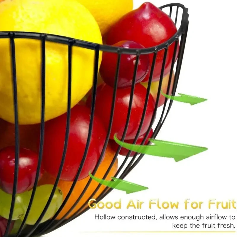 Metal Fruit Basket – Iron Kitchen Storage Bowl Organizer Metal Fruit Basket Babs