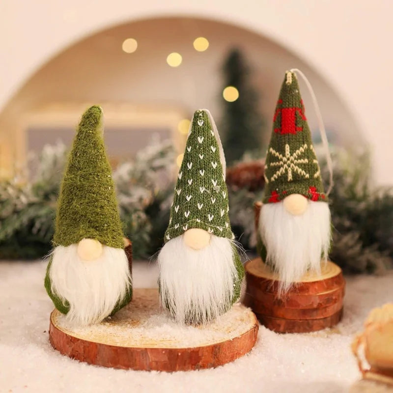 3pcs Christmas Hanging Gnome Ornaments | Santa Figurine Set Christmas Ornaments Babs