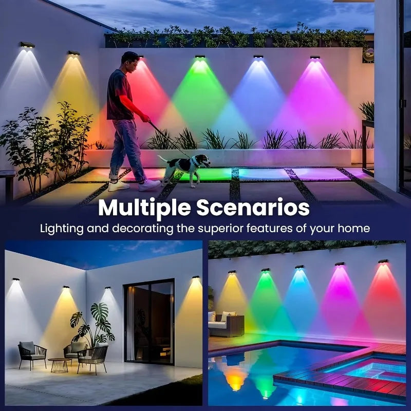 Solar LED Wall Lights 4-8PCS | 9 Modes IP65 Waterproof Outdoor Solar Outdoor Light Babs