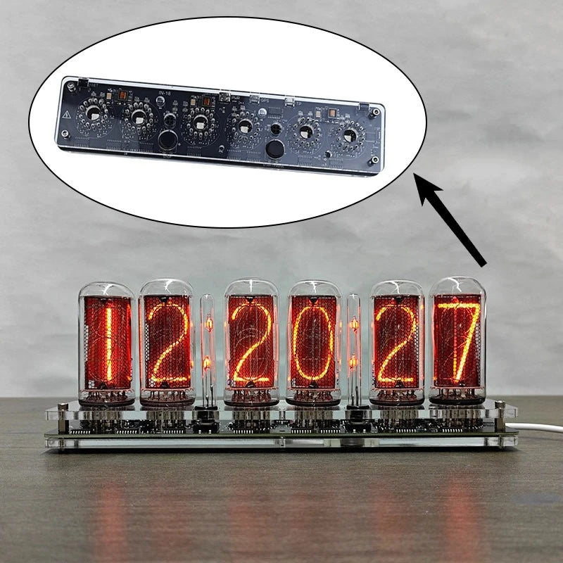 IN-18 Nixie Tube Clock Motherboard Base – 6-Position DIY Desktop Nixie Tube Clock Base Babs