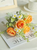 Artificial Silk Rose Bouquet for Wedding & Home Décor Artificial Silk Roses Babs Orange 1PC