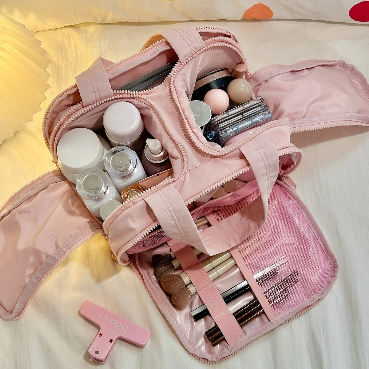 Women's Large Toiletry Bag – Wide-Open Puffy Makeup Organizer Toiletry & Makeup Bag Babs