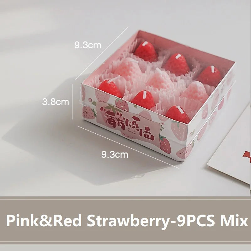 Strawberry Scented Candles Gift Box – Handmade Fruit Candles Scented Candle Set Babs 9MS
