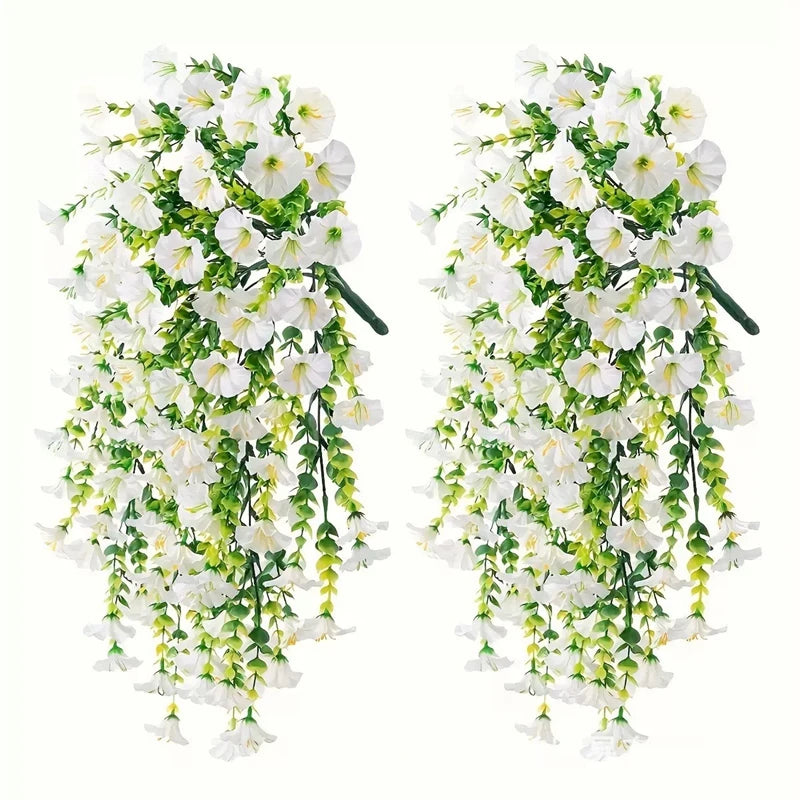 2pcs UV-Resistant Artificial Morning Glory Eucalyptus Garland Artificial Flower Garland Babs