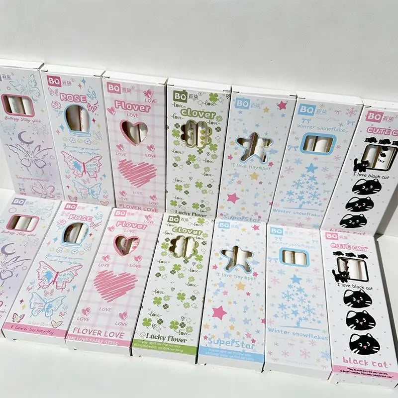 4pcs Rotating Flower Gel Pens 0.5mm Fine Tip Quick-Dry Ink Gel Pens Set Babs