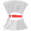 Black Nylon Self-Locking Cable Zip Ties Set – Fastening Straps Cable Zip Ties Babs White(3x100mm) 1000pcs