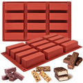 12-Cavity Rectangular Silicone Mold | Non-Stick Baking Tool Silicone Baking Mold Babs Red 2pcs Rectangular