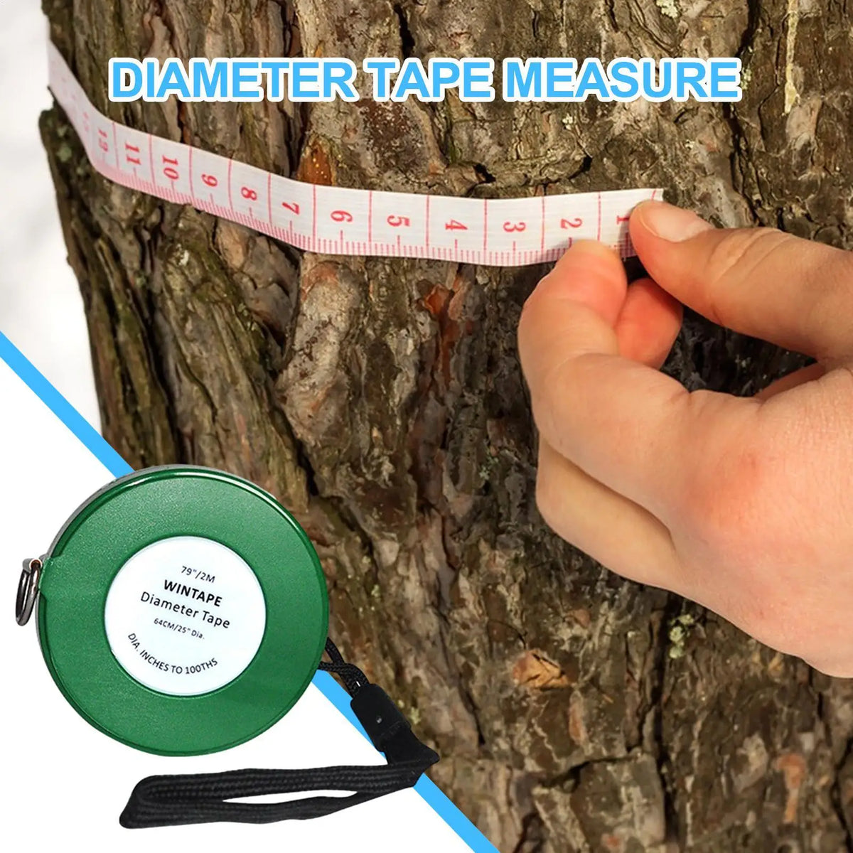 Tree Diameter Tape Measure 2M PVC Retractable Gardening Ruler Diameter Tape Measure Babs