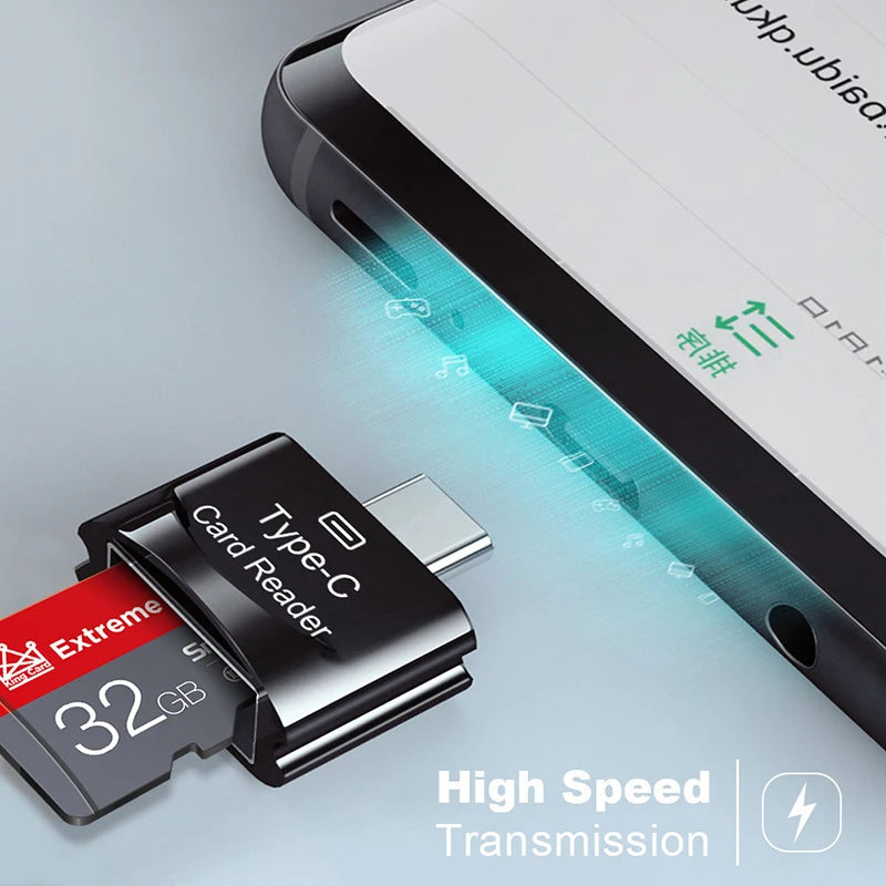 TF Card to USB-C OTG Adapter – Fast MicroSD Card Reader Memory Card Reader Babs