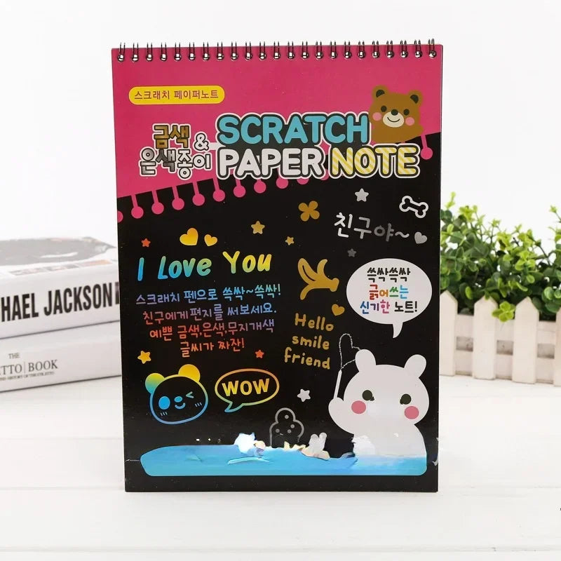 Kids Magic Scratch Art Book – Rainbow Colorful Scratch Paper Set Kids Scratch Art Set Babs Large 2