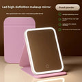 LED Foldable Lighted Desktop Vanity Mirror – HD Portable Lighted Vanity Mirror Babs Pink