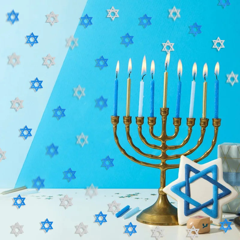 450Pcs Hanukkah Star of David Confetti Table Party Decorations Party Confetti Decor Babs