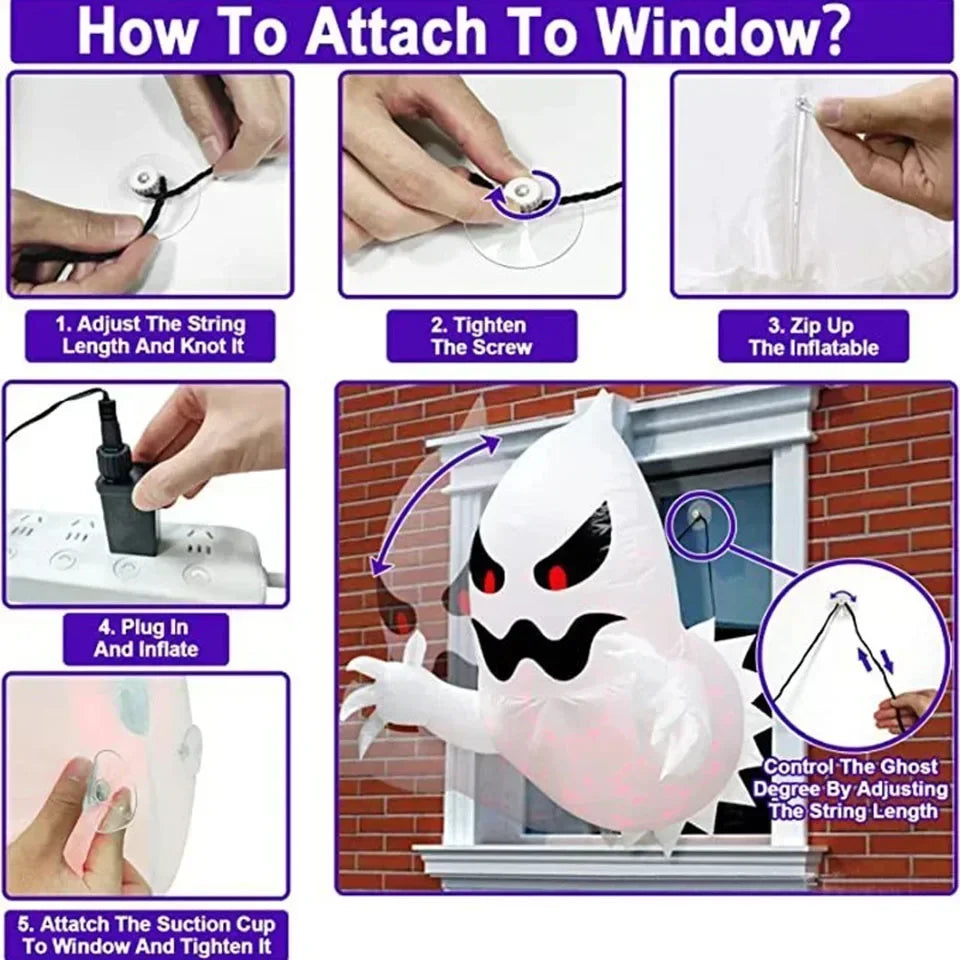 Giant Inflatable Halloween Ghost Yard Decoration with Lights Inflatable Halloween Decoration Babs