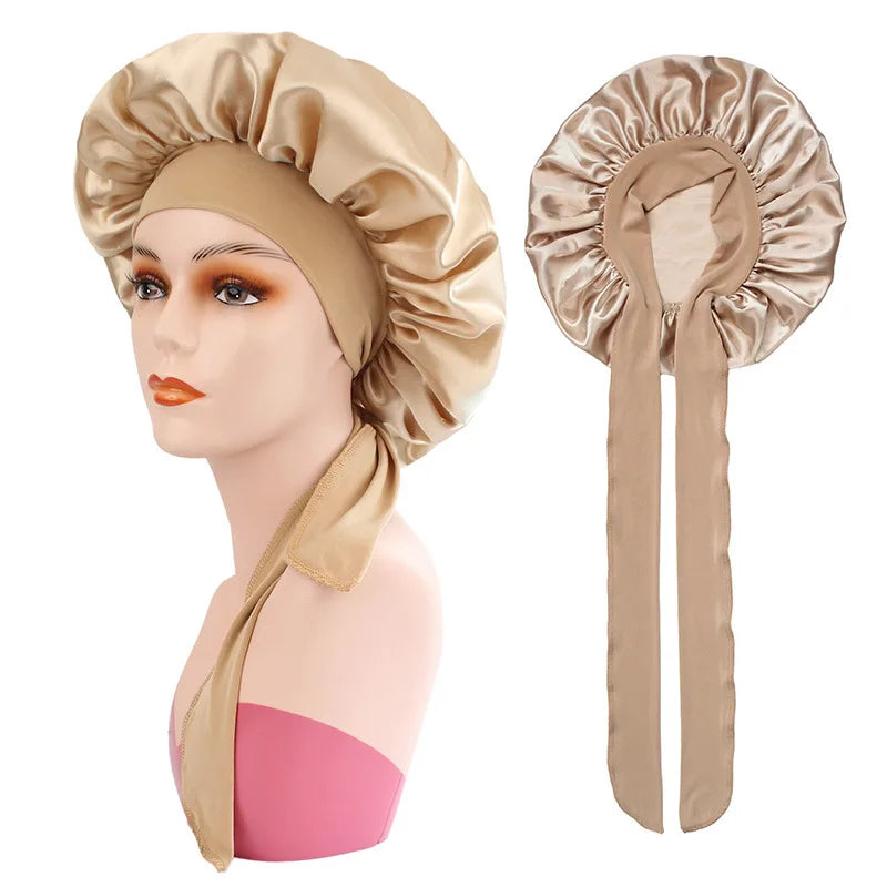 Women's Elastic Sleeping Hat – Solid Color Hair Care Cap Sleeping Hair Cap Babs 1PCS