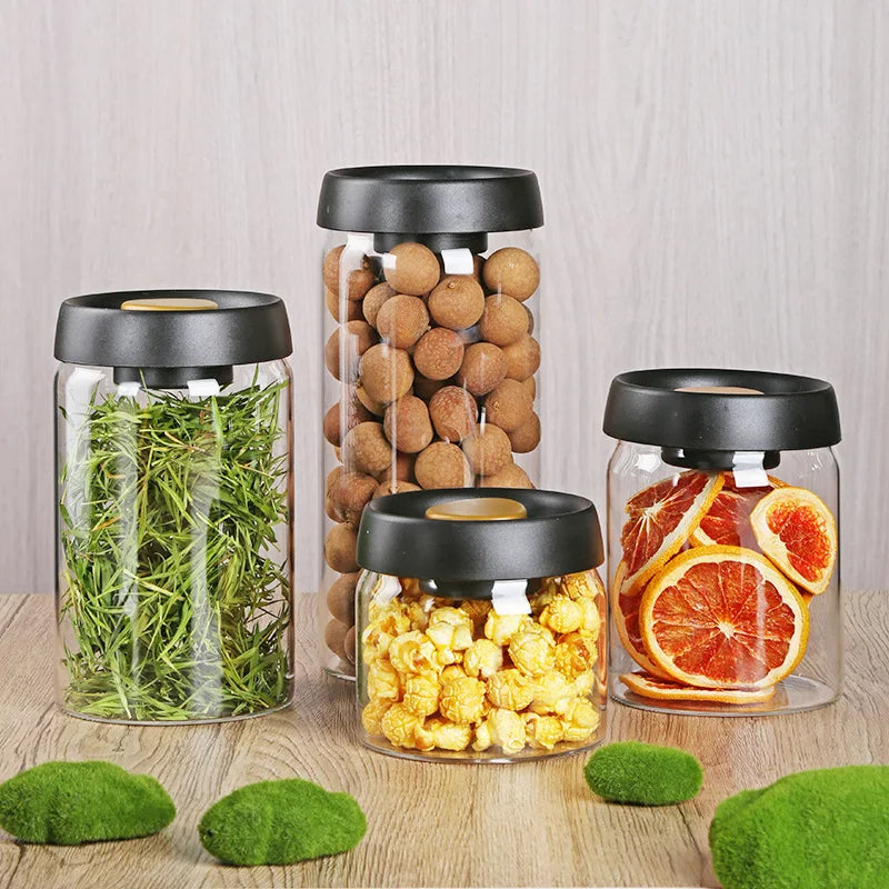 Vacuum Seal Glass Storage Jars – Coffee, Cereal & Pantry Glass Storage Jars Babs