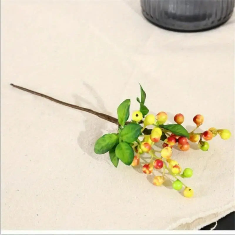 2Pcs Mini Artificial Berry Foam Flowers – Christmas & Wedding Decor Artificial Floral Decor Babs yellow 2pcs