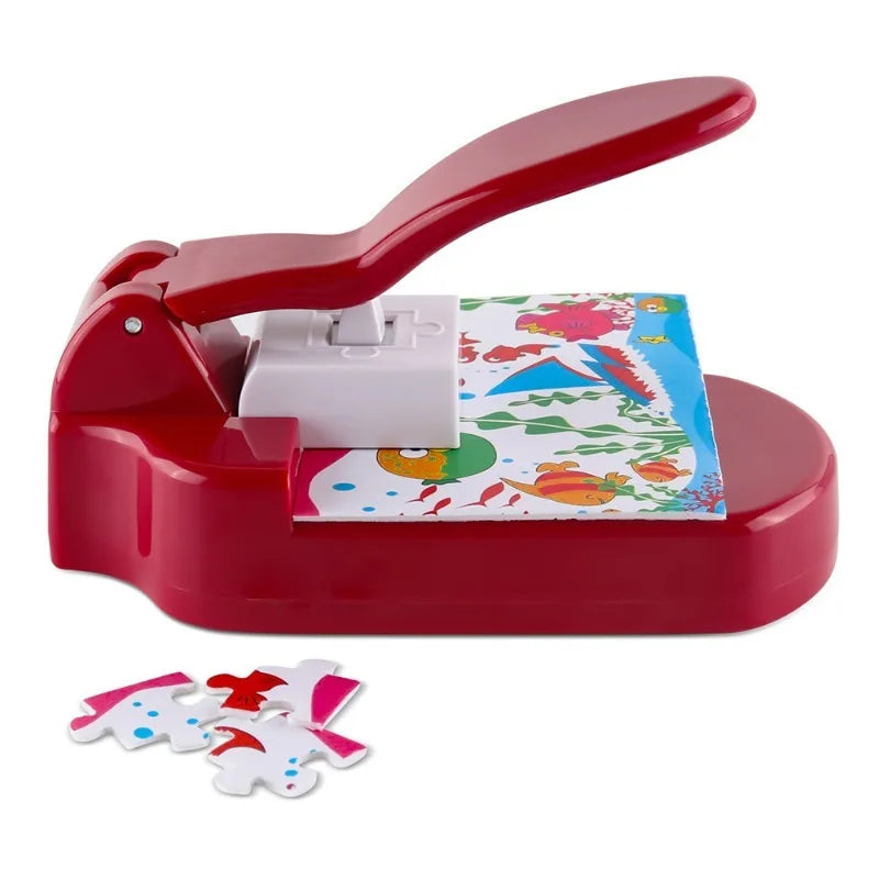 DIY Jigsaw Punch Machine with 10 Cardboard Pieces – Creative Kit Jigsaw Craft Tool Babs
