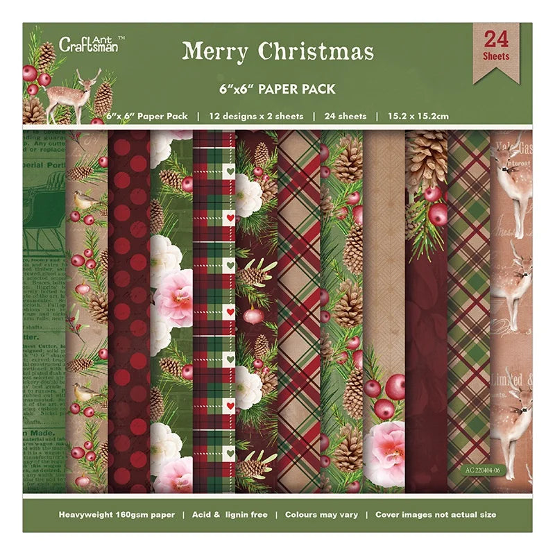 Christmas Vintage Scrapbook Paper Pad 6x6 – 24 Single-Sided Sheets Scrapbook Paper Pad Babs 1
