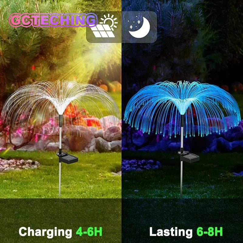 Solar Fiber Jellyfish Garden Stake Light – Color-Changing LED Lawn Solar Garden Stake Light Babs 1pc