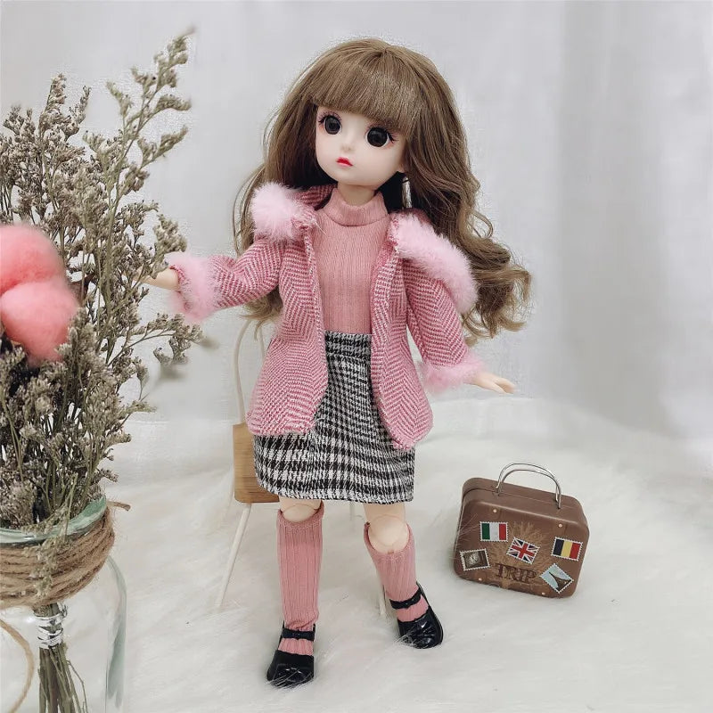 30cm BJD Doll 1/6 Scale 12 Joints 3D Eyes with Clothes & Shoes Fashion BJD Doll Babs 9 One Size