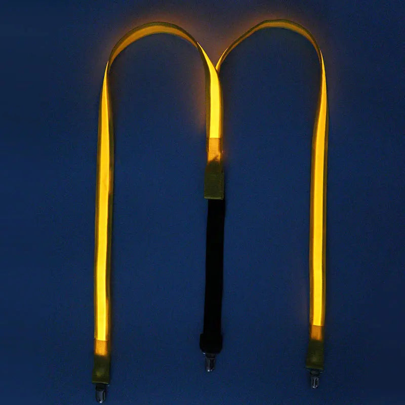 LED Light-Up Suspenders & Bow Tie Glow Party Costume Set LED Costume Accessory Babs Suspenders- Yellow