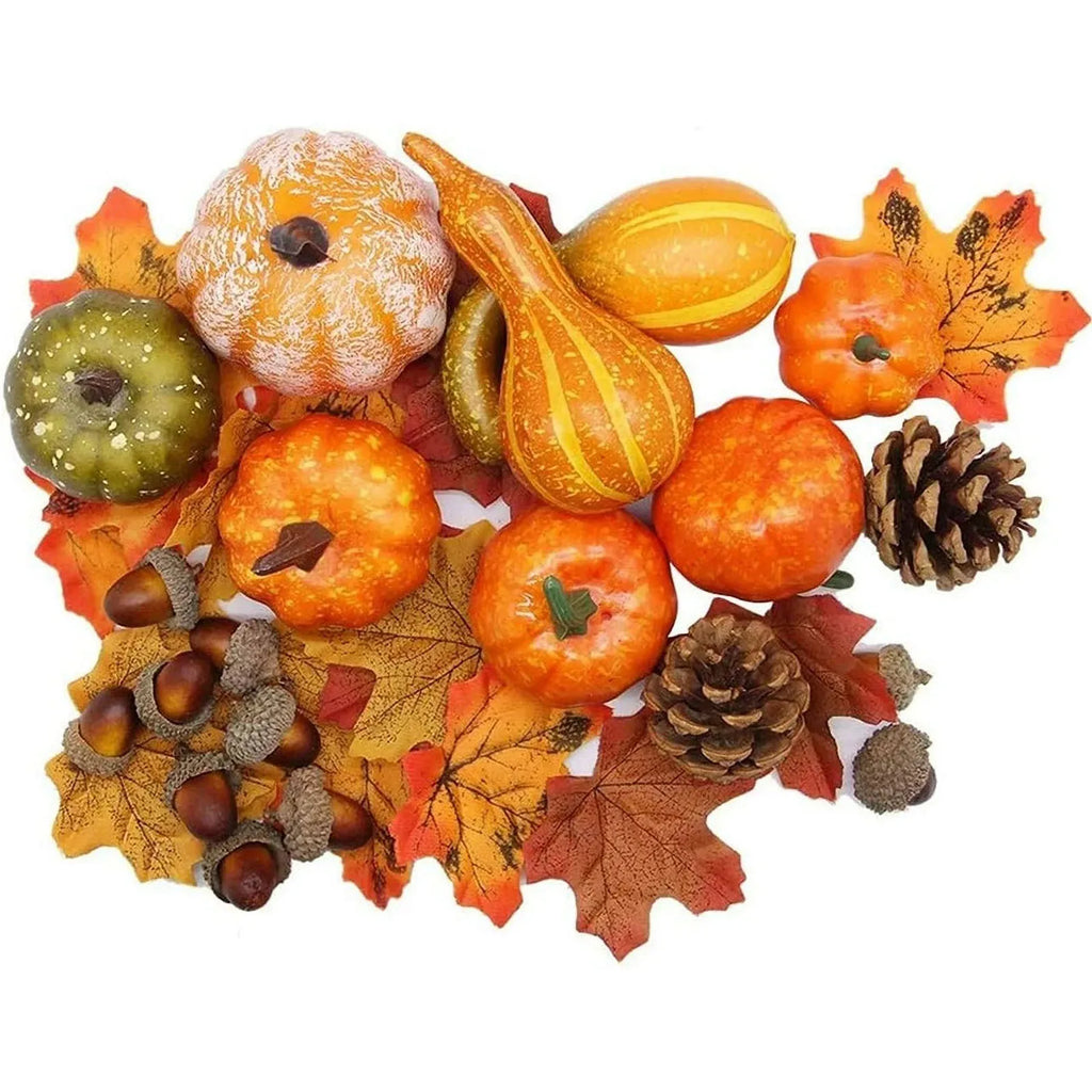 166-Piece Artificial Pumpkin & Gourd Thanksgiving Décor Set Seasonal Décor Set Babs 50pcs One Size