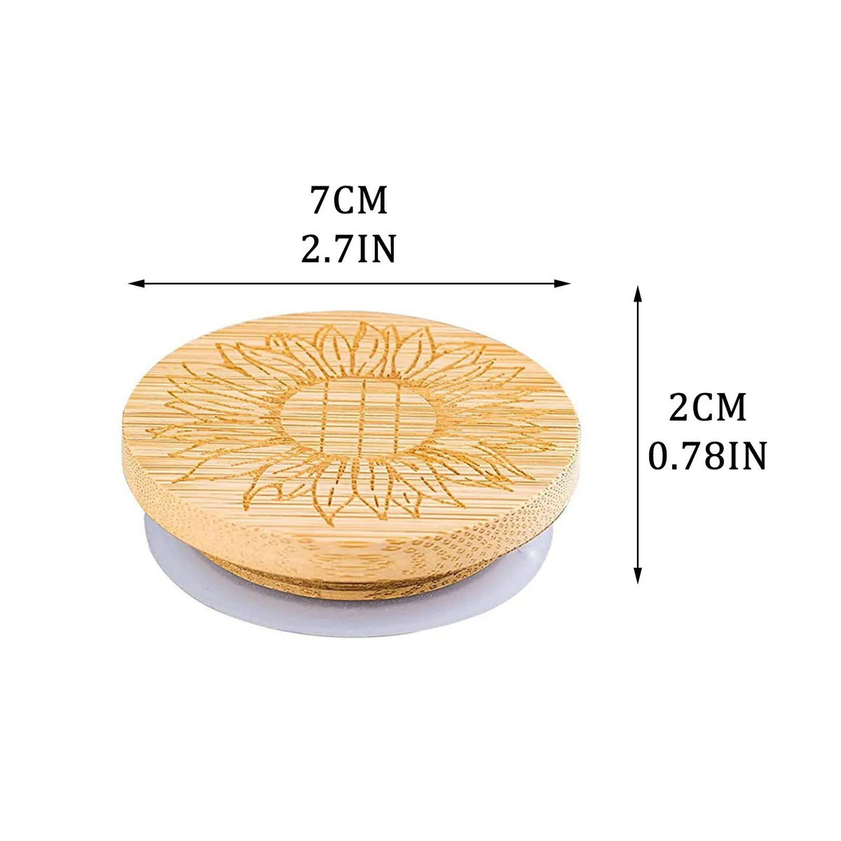 Bamboo Wood Jar Lid with Silicone Seal – Reusable, 1 PC Jar Lid Cover Babs as show