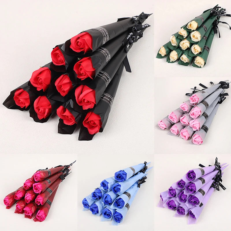 Soap Rose Artificial Flowers DIY Bouquet Gift Set (5–20 Pcs) Artificial Soap Roses Babs
