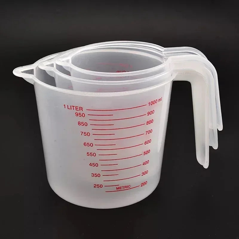 3-Piece Plastic Measuring Cups Set – 250ml, 500ml & 1000ml Measuring Cup Set Babs