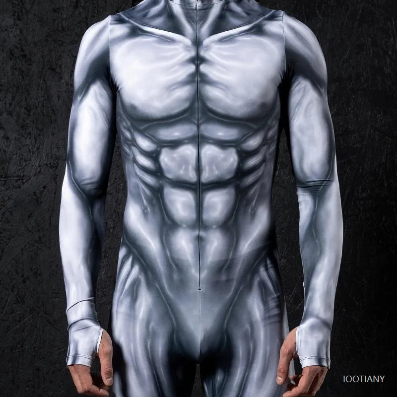 Men's Mechanical Muscle Zentai Bodysuit | Punk Cosplay Costume Cosplay Bodysuit Babs