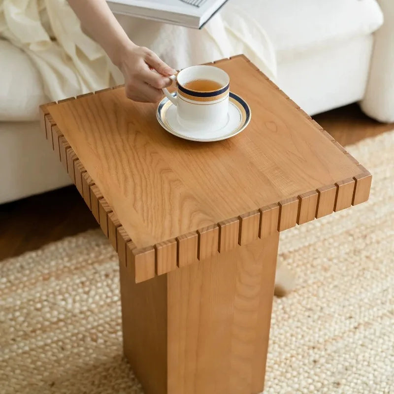Solid Wood Square Side Table – Modern Minimalist Coffee Table Wood Side Table Babs