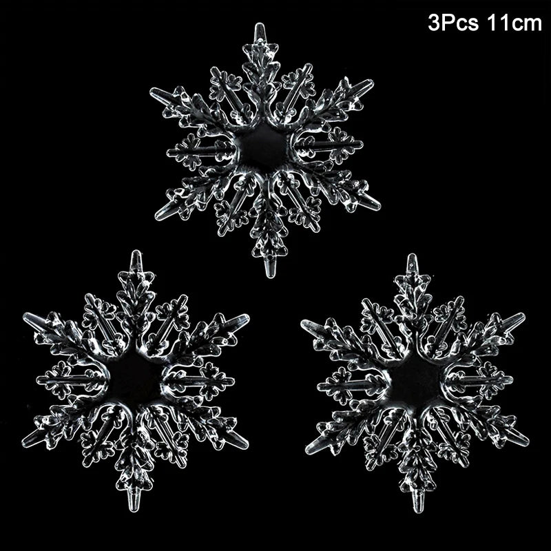 3-Pack Transparent Acrylic Snowflake Christmas Tree Ornaments Christmas Tree Ornaments Babs Style2