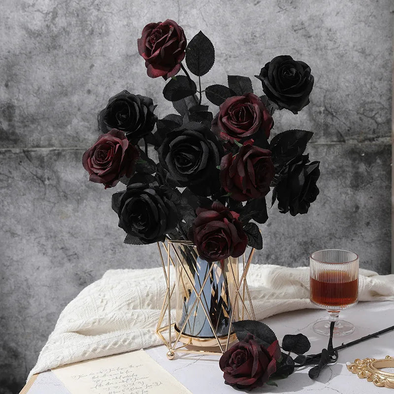 12 Silk Artificial Roses – Wedding, Home & Holiday Décor Artificial Silk Flowers Babs
