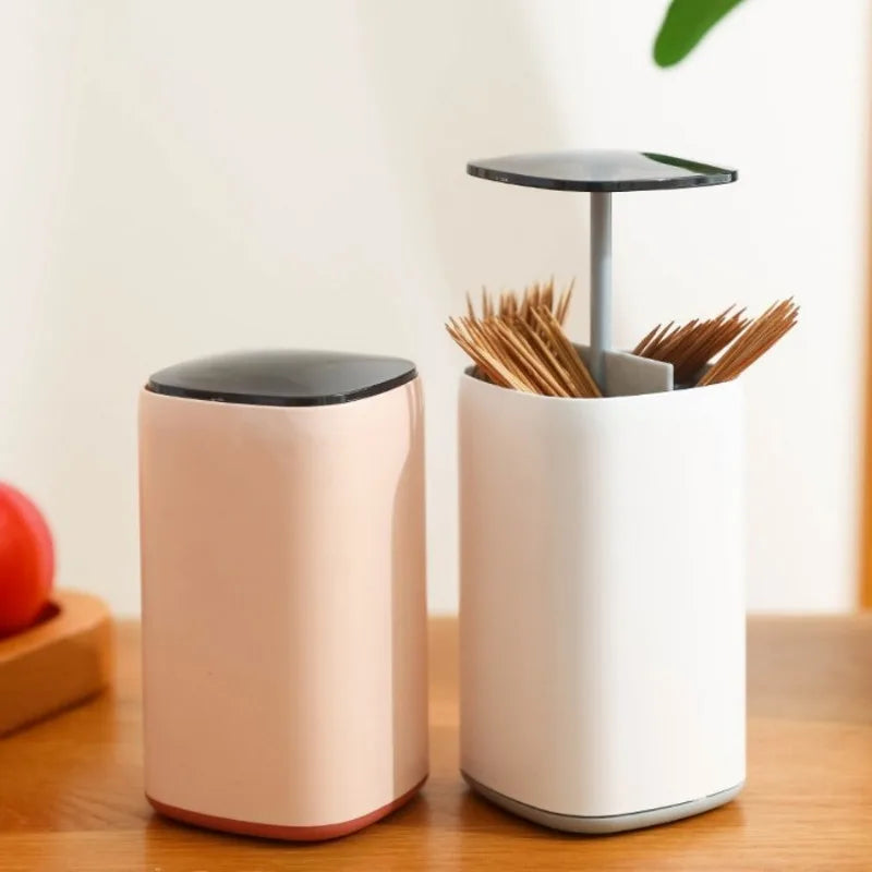Automatic Pop-Up Toothpick & Cotton Swab Dispenser Box Toothpick Dispenser Babs