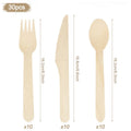 Disposable Wooden Cutlery Set – Party Spoon Fork Knife Disposable Cutlery Set Babs 30pcs-set-16cm
