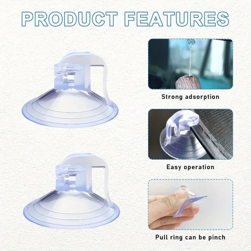 20pcs Car Window Sunshade Suction Cup Hooks – PVC Loop Design Car Suction Cup Hooks Babs