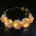 LED Rose Flower Headband Crown – Glow Party Hairband LED Party Headband Babs flower wreath