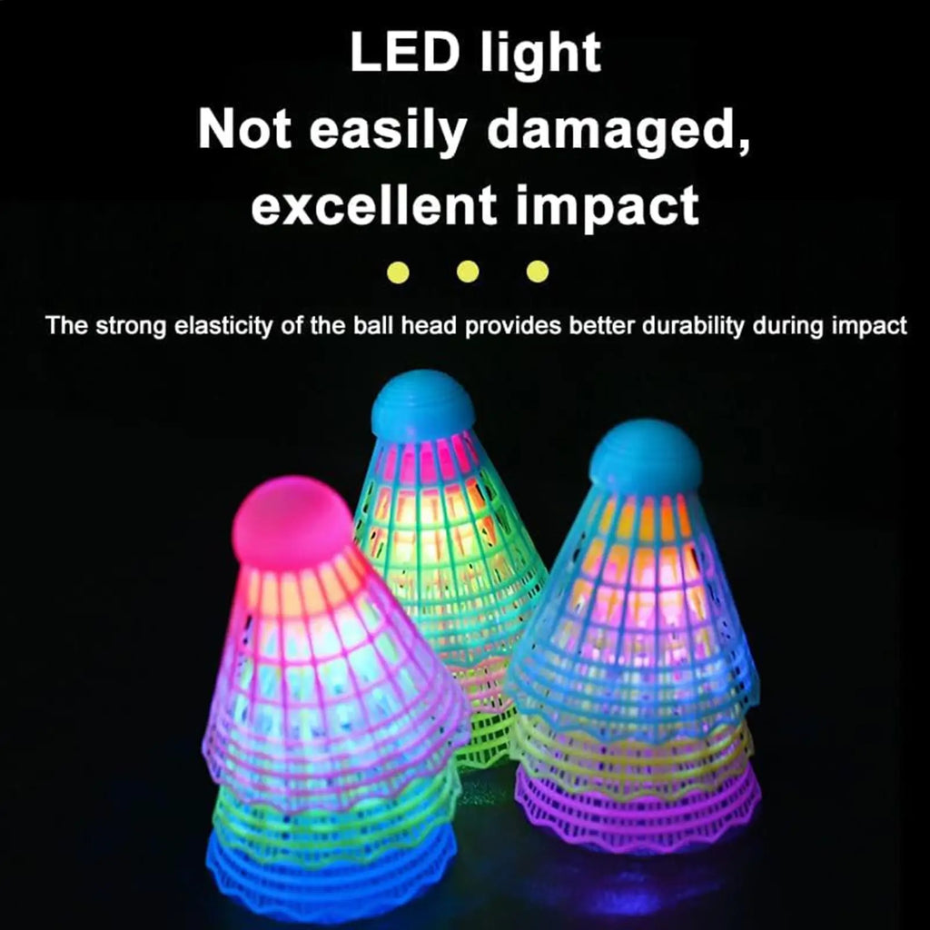 3-Pack LED Badminton Shuttlecocks – Glow Night Play Nylon LED Badminton Shuttlecock Babs
