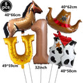 5-Pc Western Cowboy Foil Balloon Set | Rodeo Birthday Party Decor Party Foil Balloons Babs Emerald As pictures show