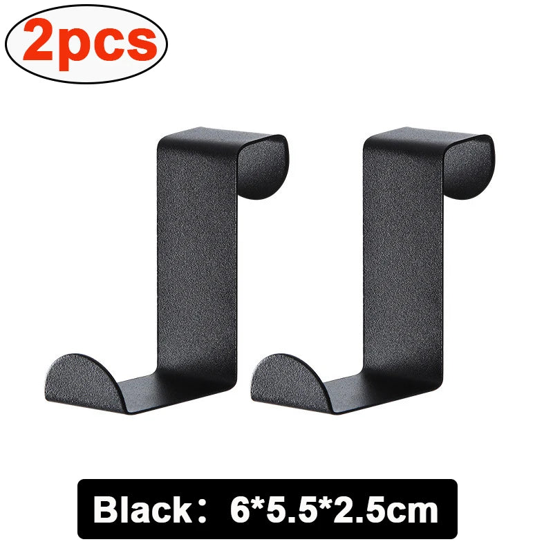Z-Shaped Stainless Steel Cabinet Door Hooks – 10 Pack Organizer Cabinet Door Hook Babs Black-2pcs