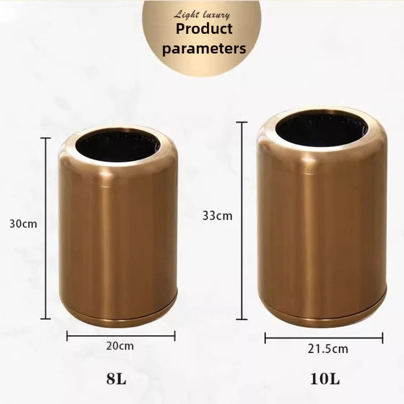 Modern Stainless Steel Trash Can 8L/10L – Living Room & Kitchen Stainless Steel Trash Can Babs